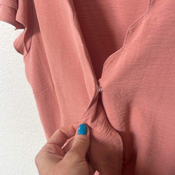 Iris Scalloped Blouse Peplum Top Pink size Medium - Picture 7 of 10